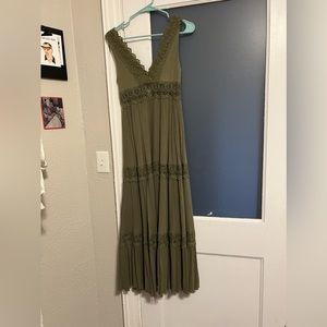 Altar’d State Boho Olive Green Maxi Dress